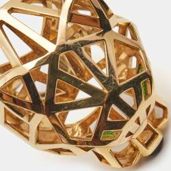 Pre Owned Cartier Panthre de Cartier Garnet Onyx 18k Yellow Gold Ring Size 54