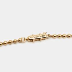 Pre Owned Cartier Panthère de Cartier Diamond Garnet Lacquer 18k Yellow Gold Necklace