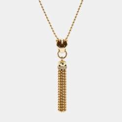 Pre Owned Cartier Panthère de Cartier Diamond Garnet Lacquer 18k Yellow Gold Necklace