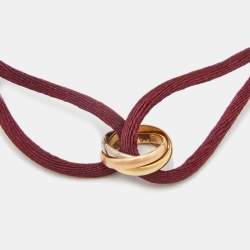 Pre Owned Cartier Trinity 18k Three Tone Gold Adjustable Cord Bracelet