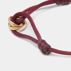 Pre Owned Cartier Trinity 18k Three Tone Gold Adjustable Cord Bracelet