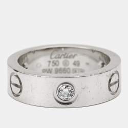 مملوكة مسبقًا Cartier Love  3 Diamond 18k White Gold Band RIng Size 49