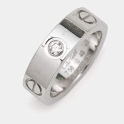 مملوكة مسبقًا Cartier Love  3 Diamond 18k White Gold Band RIng Size 49