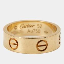 Pre Owned Cartier Love 18k Yellow Gold Ring Size 52
