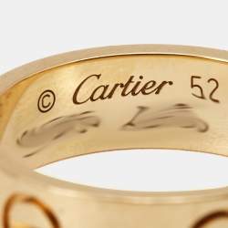 Pre Owned Cartier Love 18k Yellow Gold Ring Size 52