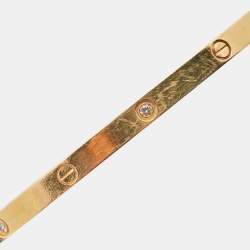 Pre Owned Cartier Love 6 Diamonds 18k Yellow Gold Small Model Bracelet