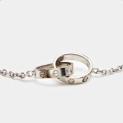 Pre Owned Cartier Love Interlocking Loops 18k White Gold Bracelet