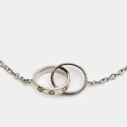 Pre Owned Cartier Love Interlocking Loops 18k White Gold Bracelet