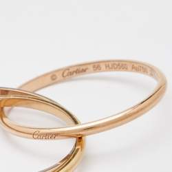 Pre Owned Cartier Trinity 18k Three Tone Gold XS Model Ring Size 56
