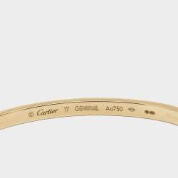 Pre Owned Cartier Love 18k Yellow Gold  Small Model Bracelet 17