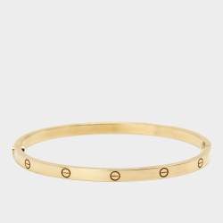 Pre Owned Cartier Love 18k Yellow Gold  Small Model Bracelet 17