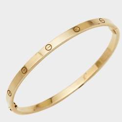 Pre Owned Cartier Love 18k Yellow Gold  Small Model Bracelet 17