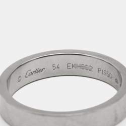 Pre Owned Cartier C De Cartier Platinum Wedding Band Ring Size 54