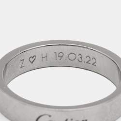 Pre Owned Cartier C De Cartier Platinum Wedding Band Ring Size 54