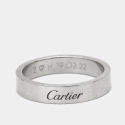 Pre Owned Cartier C De Cartier Platinum Wedding Band Ring Size 54
