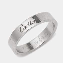 Pre Owned Cartier C De Cartier Platinum Wedding Band Ring Size 54