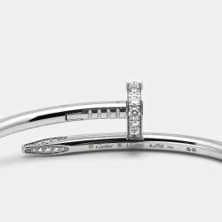 Pre Owned Cartier Juste Un Clou Diamond 18k White Gold Bracelet 18
