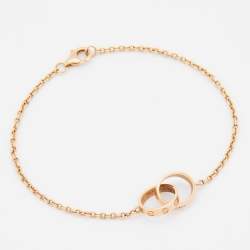 Pre Owned Cartier Love Interlocking Loops 18k Rose Gold Bracelet