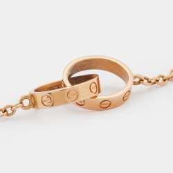 Pre Owned Cartier Love Interlocking Loops 18k Rose Gold Bracelet