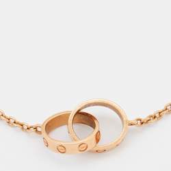 Pre Owned Cartier Love Interlocking Loops 18k Rose Gold Bracelet