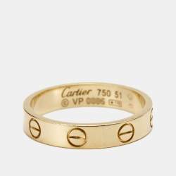 Pre Owned Cartier Love 18K Yellow Gold Wedding Band Ring Size 51
