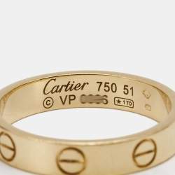 Pre Owned Cartier Love 18K Yellow Gold Wedding Band Ring Size 51