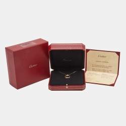 Pre Owned Cartier Trinity Diamond 18k Three Tone Gold Pendant Necklace
