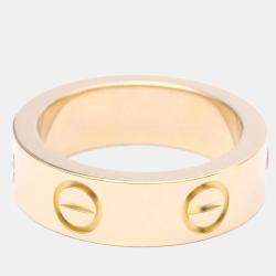Pre Owned Cartier Love 18K Rose Gold Sappire Ring EU 48