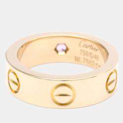 Pre Owned Cartier Love 18K Rose Gold Sappire Ring EU 48