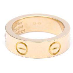Pre Owned Cartier Love 18K Rose Gold Sappire Ring EU 48