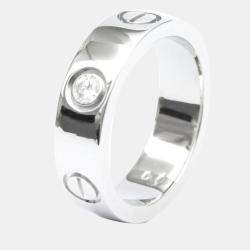 Pre Owned Cartier Love Platinum Diamond Ring EU 51
