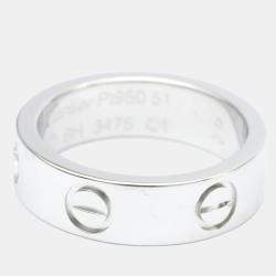 Pre Owned Cartier Love Platinum Diamond Ring EU 51