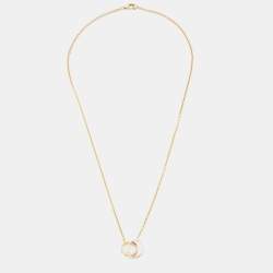 Pre Owned قلادة كارتييه لوف ذهب أصفر عيار 18 بحلقتين متشابكتين  