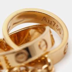 Pre Owned قلادة كارتييه لوف ذهب أصفر عيار 18 بحلقتين متشابكتين  