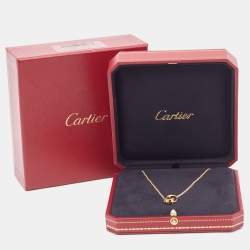 Pre Owned قلادة كارتييه لوف ذهب أصفر عيار 18 بحلقتين متشابكتين  
