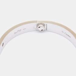 Pre Owned Cartier Love 4 Diamonds 18K White Gold Bracelet 16