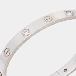 Pre Owned Cartier Love 4 Diamonds 18K White Gold Bracelet 16