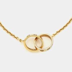 Pre Owned Cartier Love Interlocking 2 Hoops 18K Yellow Gold Bracelet