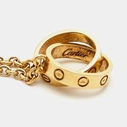 Pre Owned Cartier Love Interlocking 2 Hoops 18K Yellow Gold Bracelet