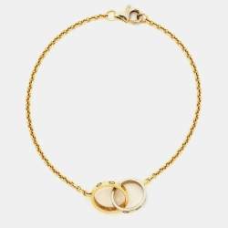 Pre Owned Cartier Love Interlocking 2 Hoops 18K Yellow Gold Bracelet