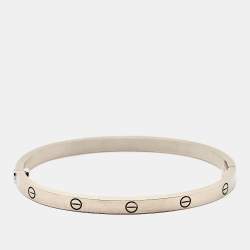 Pre Owned Cartier Love 18K White Gold SM Narrow Bracelet 15