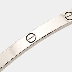 Pre Owned Cartier Love 18K White Gold SM Narrow Bracelet 15