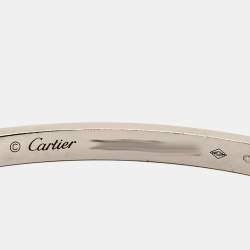 Pre Owned Cartier Love 18K White Gold SM Narrow Bracelet 15