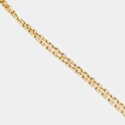 Pre Owned Cartier Love Diamond 18k Yellow Gold Double Chain Necklace