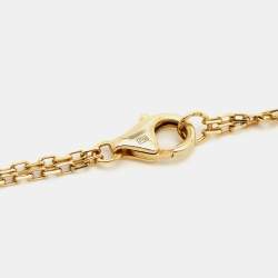 Pre Owned Cartier Love Diamond 18k Yellow Gold Double Chain Necklace