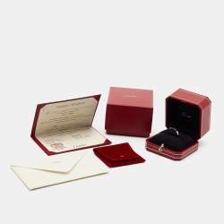 Pre Owned Cartier Love 18K White Gold Narrow Wedding Band Ring Size 61