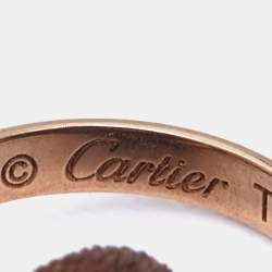 Pre Owned Cartier Trinity de Cartier 18K Three Tone Gold Adjustable Brown Cord Bracelet