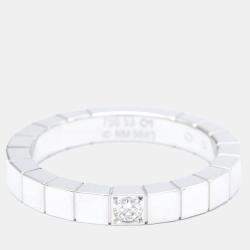 Pre Owned Cartier Lanieres 18K White Gold Diamond Ring EU 53