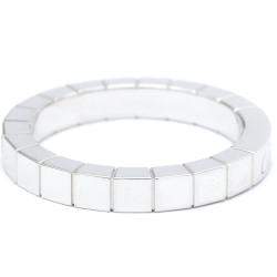 Pre Owned Cartier Lanieres 18K White Gold Diamond Ring EU 53