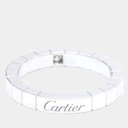 Pre Owned Cartier Lanieres 18K White Gold Diamond Ring EU 53